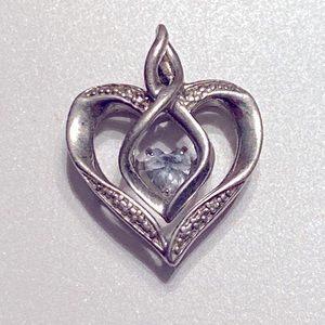 Heart-Shaped March Birthstone Pendant